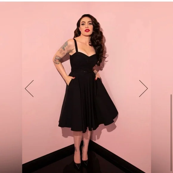 Maneater Swing Dress in Black by Vixen - Picture 1 of 3